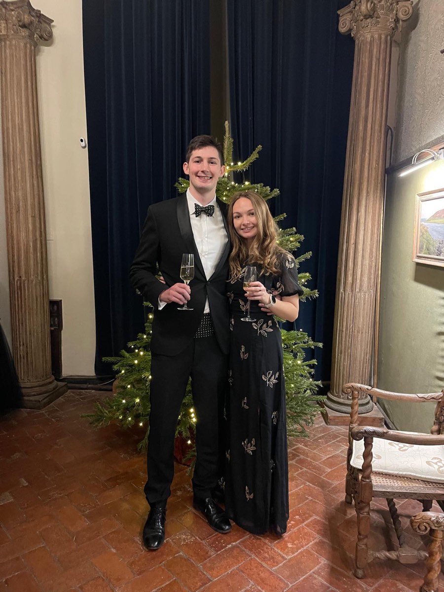 Black tie by the tree